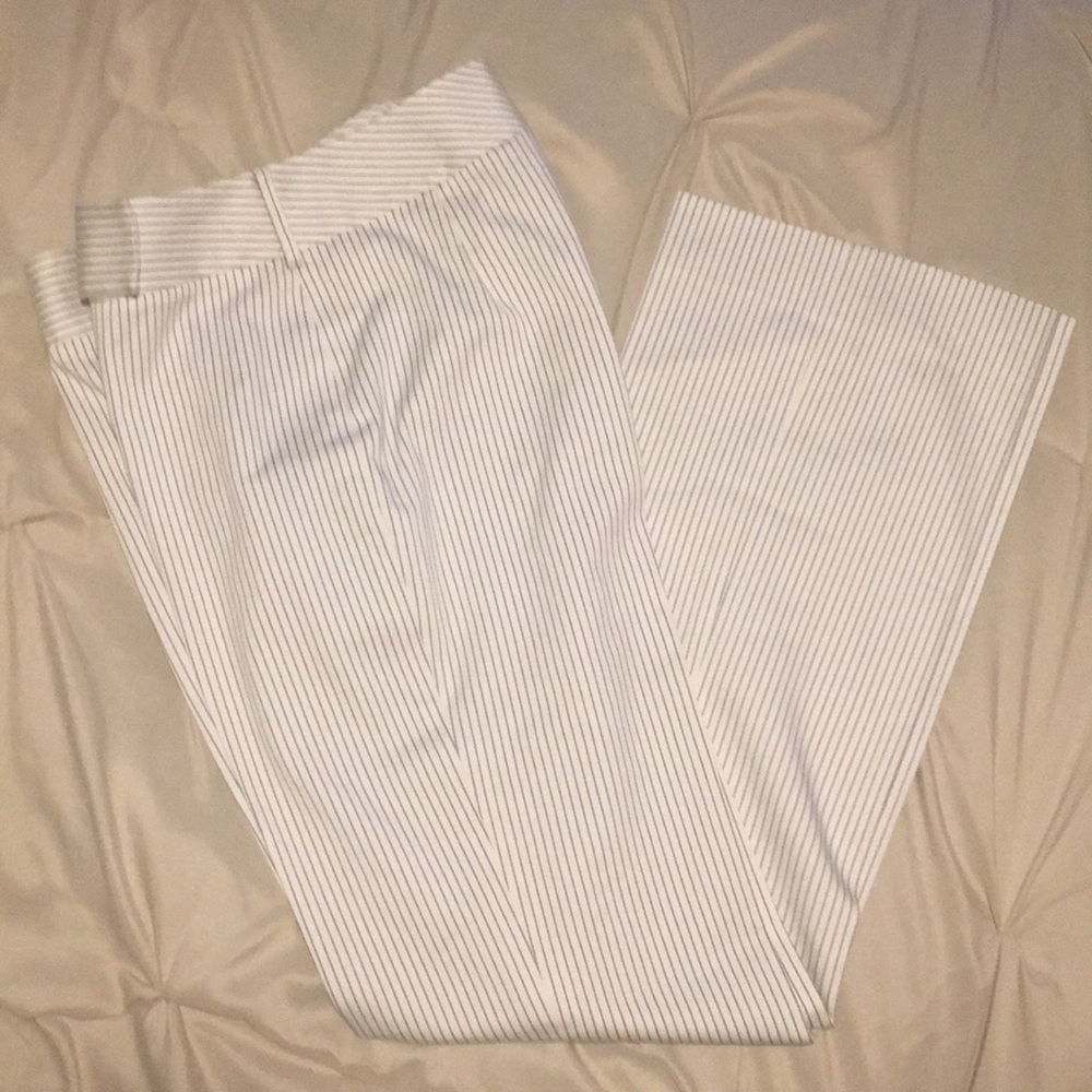 Black and White Pinstripe Trousers